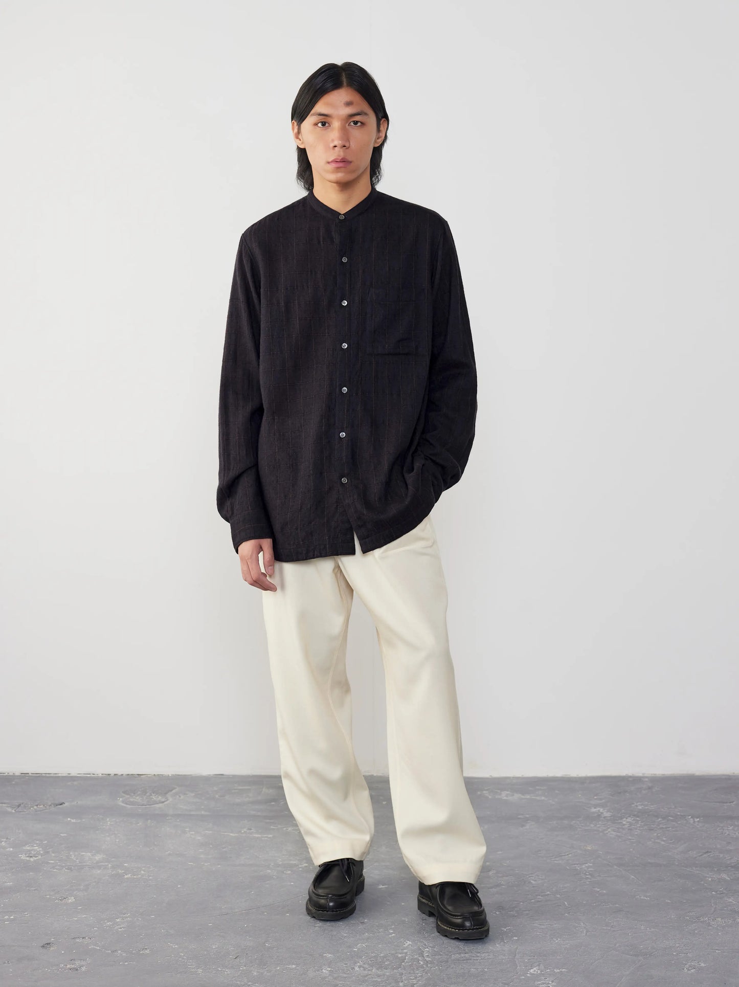 IT.EXC.23.18 BAND COLLAR EASY SHIRT